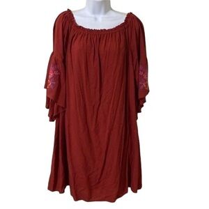 Women's Rust Off-Shoulder Mini Dress